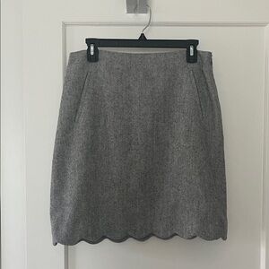 Talbots Charcoal Scalloped Midi Skirt